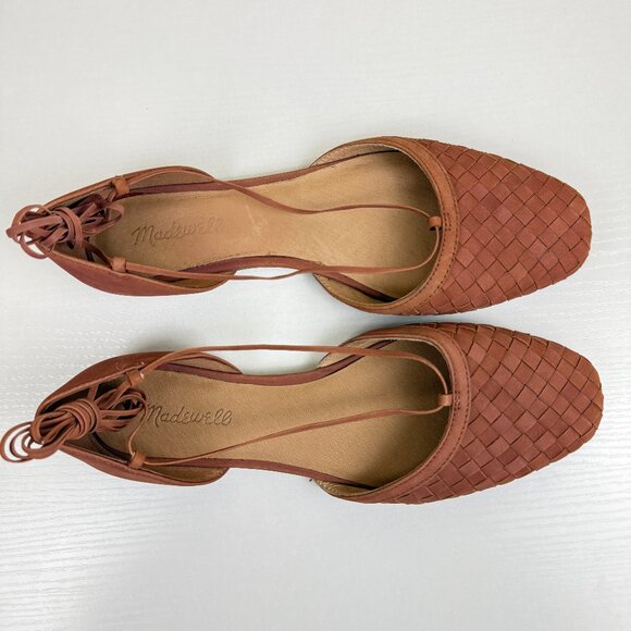 EUC Madewell Celina Woven Nubuck Lace Up Flats - Picture 6 of 10